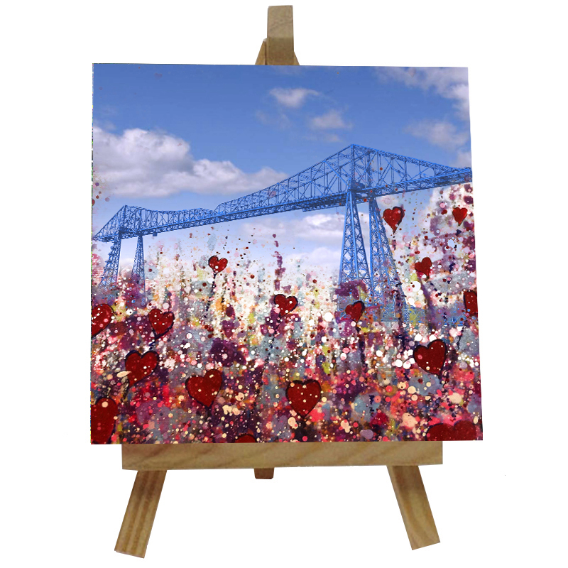 Transporter Bridge Middlesbrough Tile with Easel